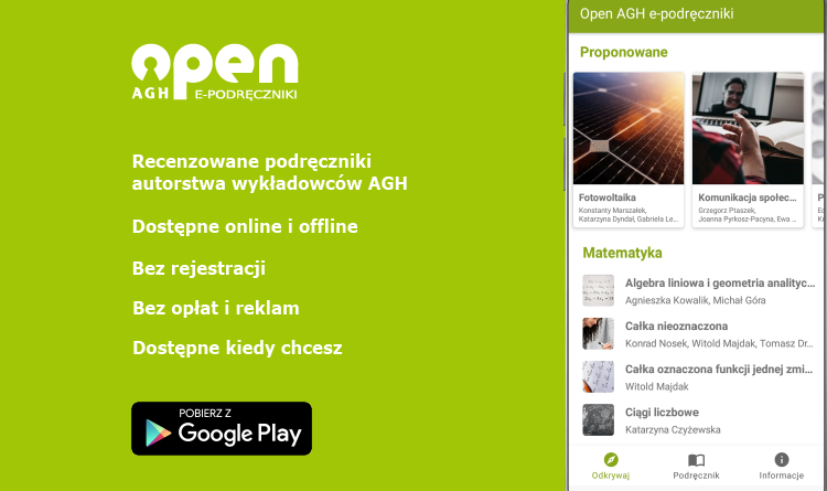 Aplikacja Open AGH e-podręczniki w Google Play