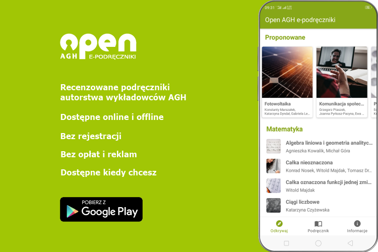 Aplikacja Open AGH e-podręczniki w Google Play